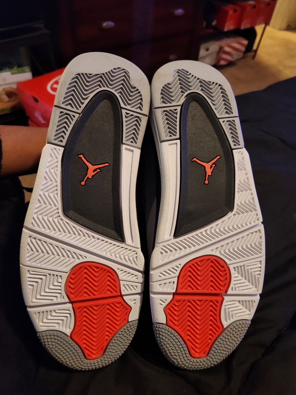 Jordan Sneakers - Grey/Black with Orange Accents - Picture 4 of 5